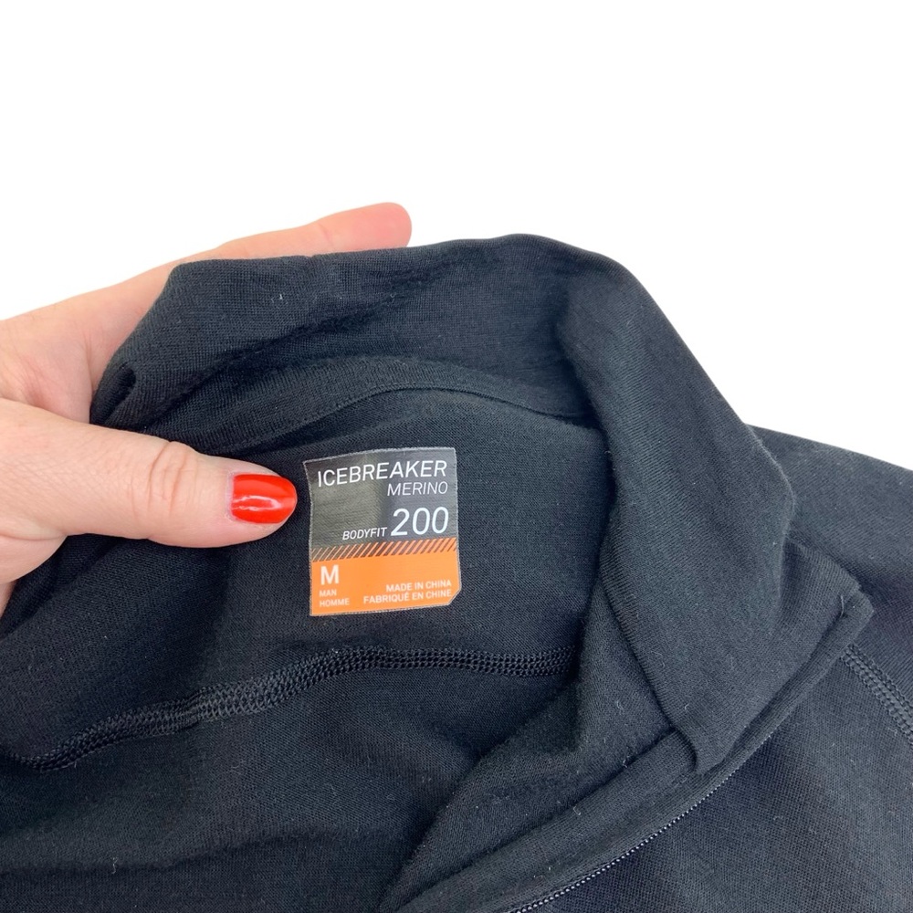 Icebreaker Merino Bodyfit 200 Black Half Zip Base Layer Top - Picture 3 of 6